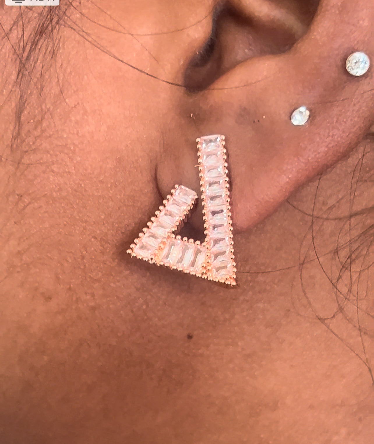 CZ l shaped earrings