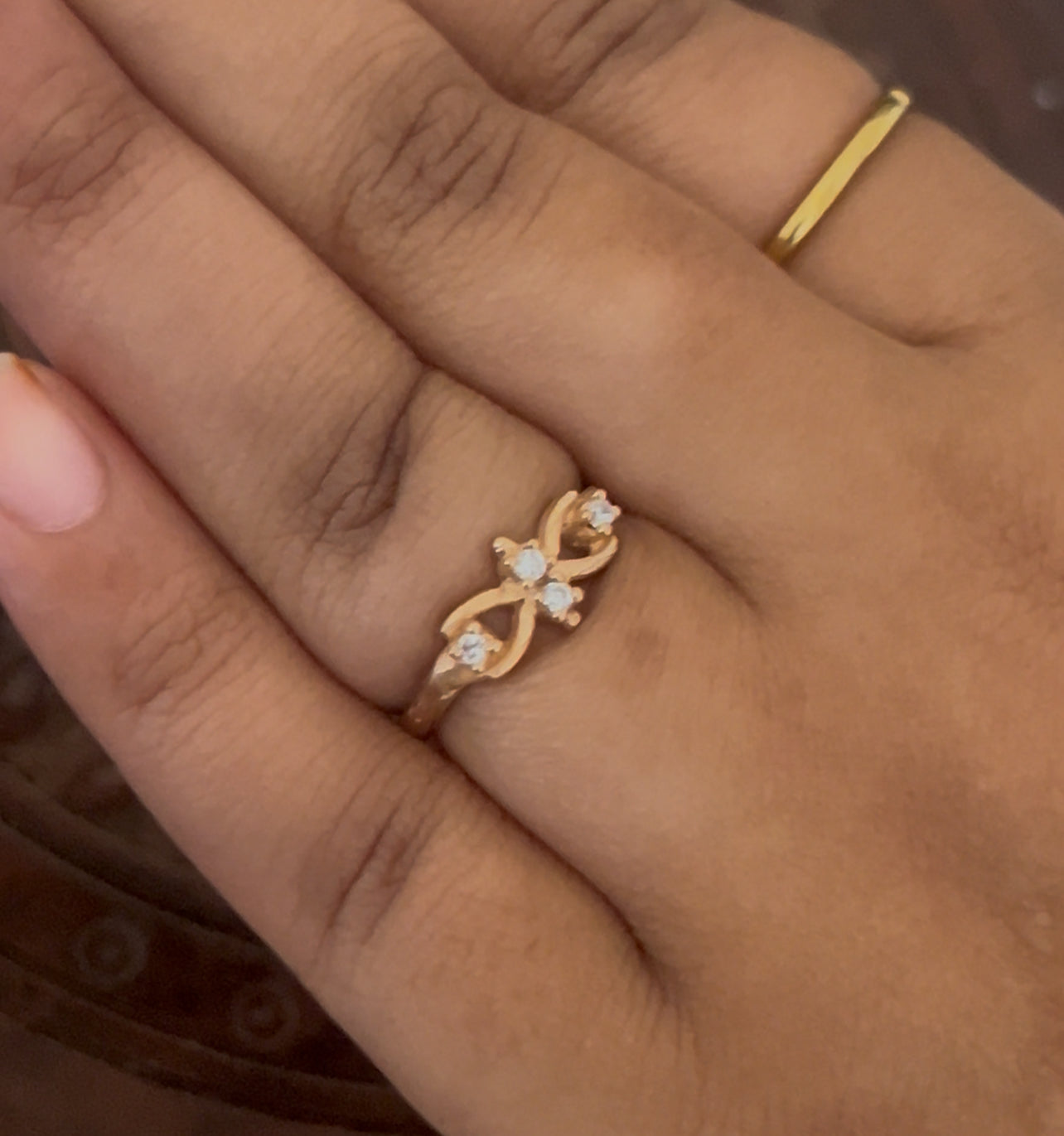 Panchaloham Bow Design Ring – Graceful Sparkle in Sacred Metal