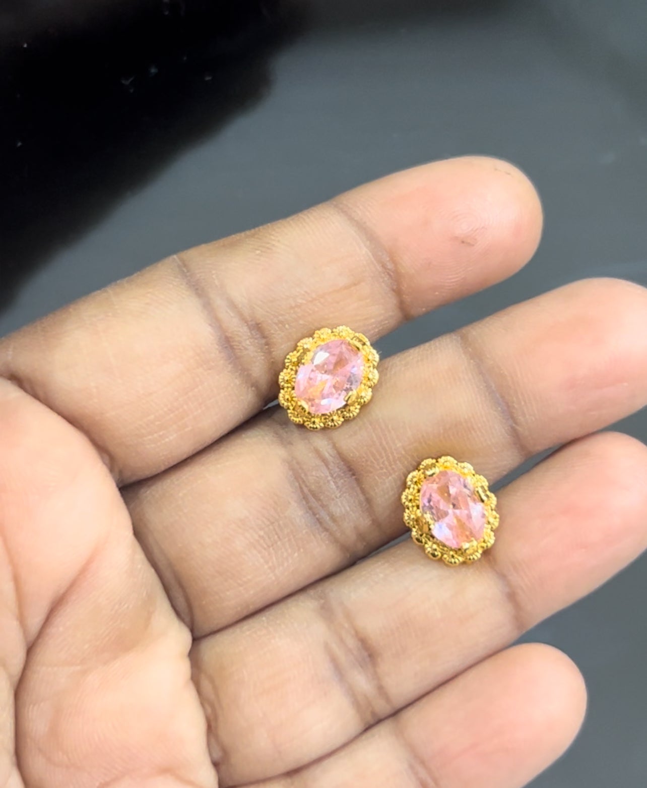 Light pink screwback stud