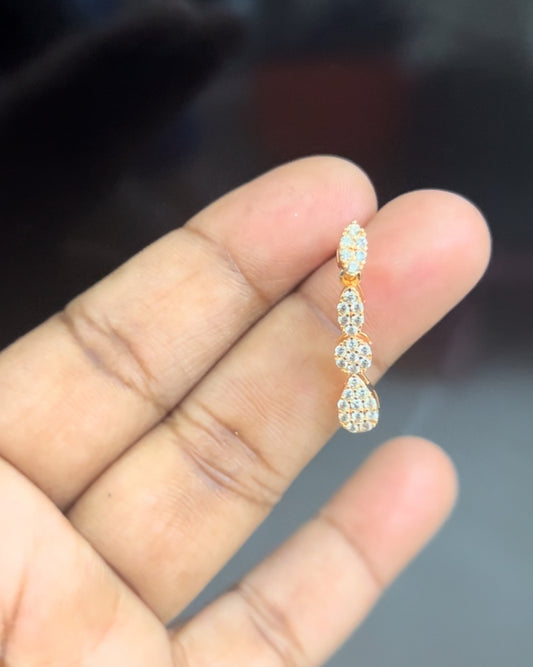 CZ long stud with full stones