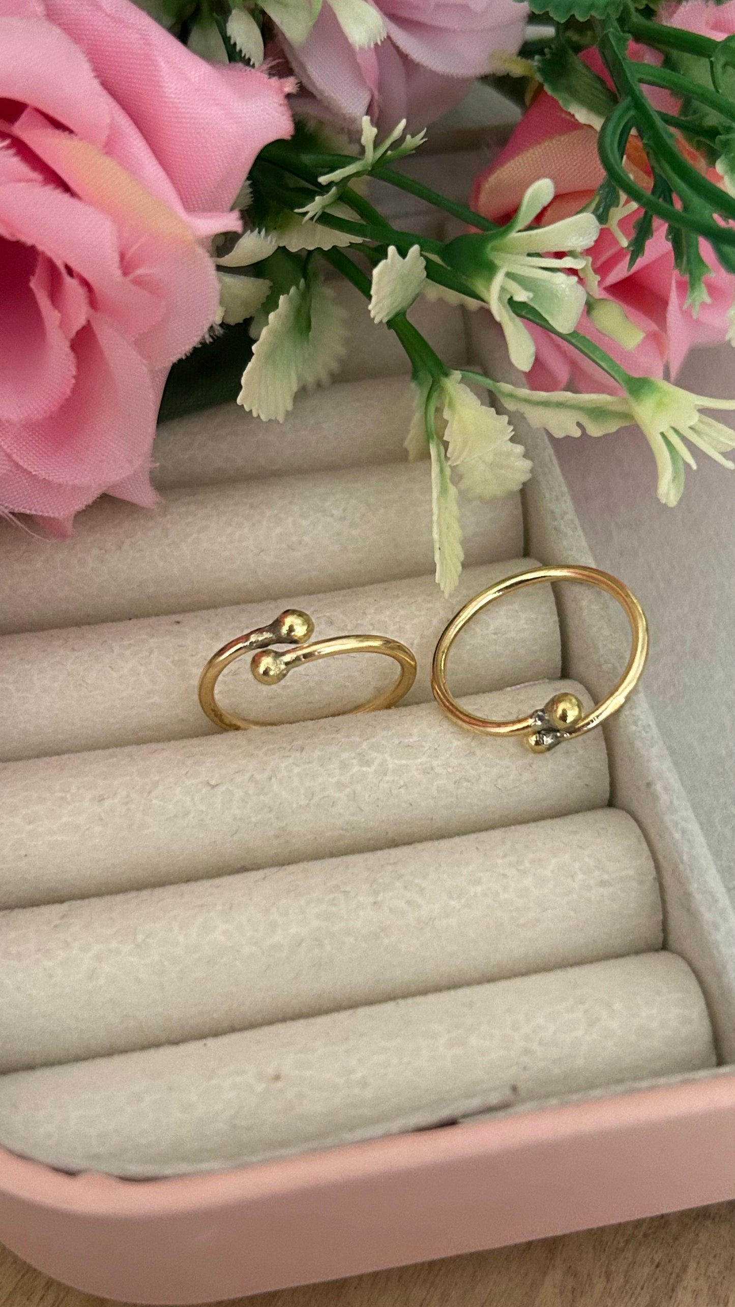 Minimal Dot Design Panchaloham Toe Rings unpolished