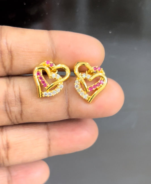 Heart shape screwback studs