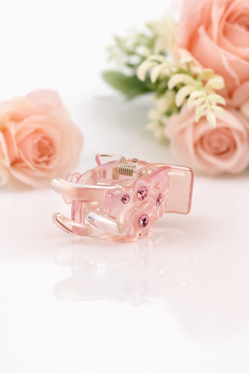Korean Style Mini Hair Claw Clips – Pastel Crystal Hair Accessories