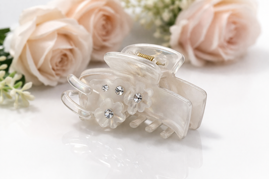 Korean Style Mini Hair Claw Clips – Pastel Crystal Hair Accessories