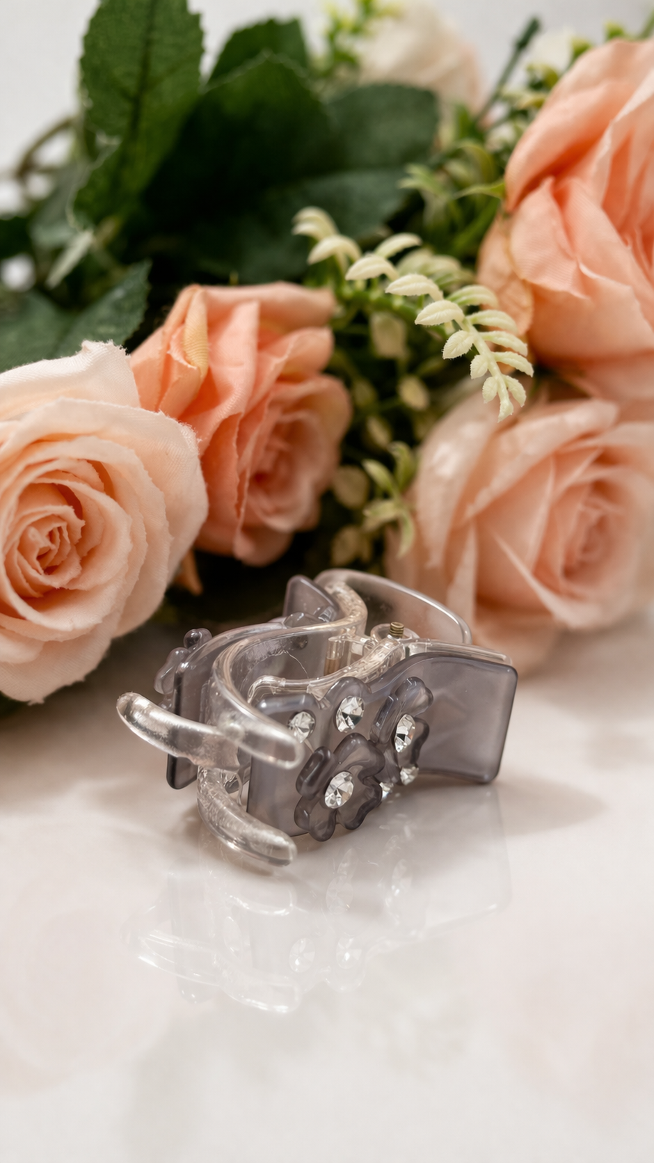 Korean Style Mini Hair Claw Clips – Pastel Crystal Hair Accessories