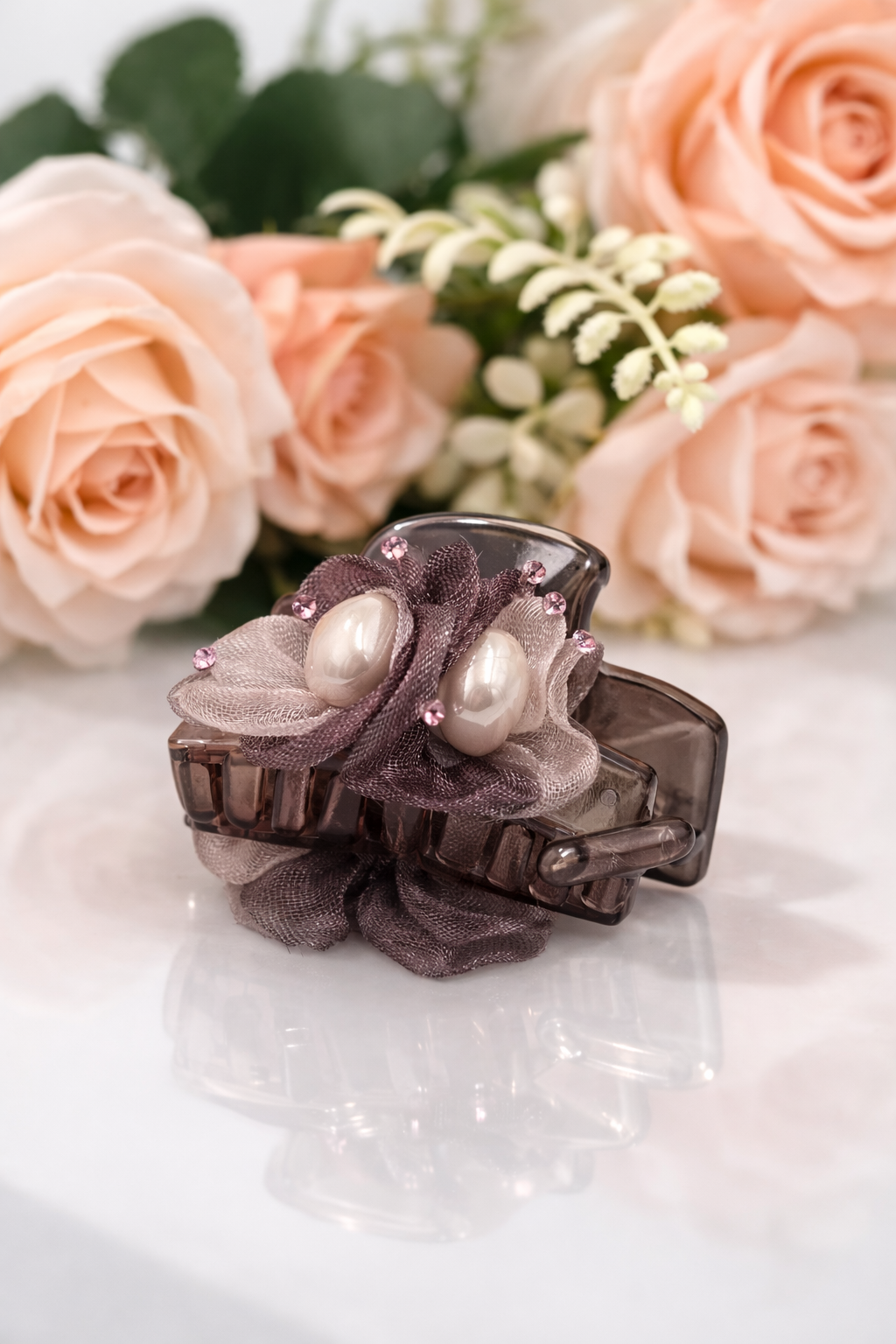 Mesh Flower Hair Clips – Trendy Hair Accessories for Girls