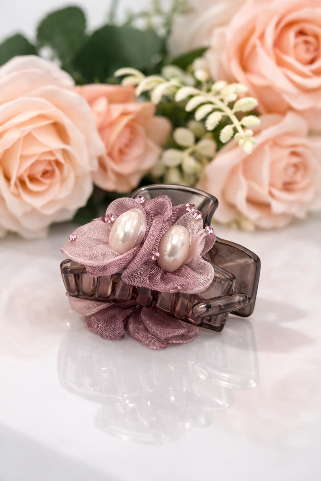 Mesh Flower Hair Clips – Trendy Hair Accessories for Girls
