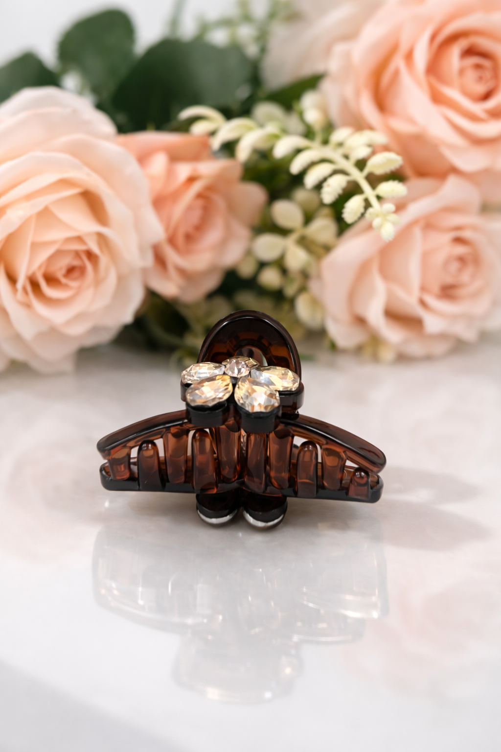 Cute Mini Hair Claw Clips with Rhinestones – Acrylic Hair Accessories