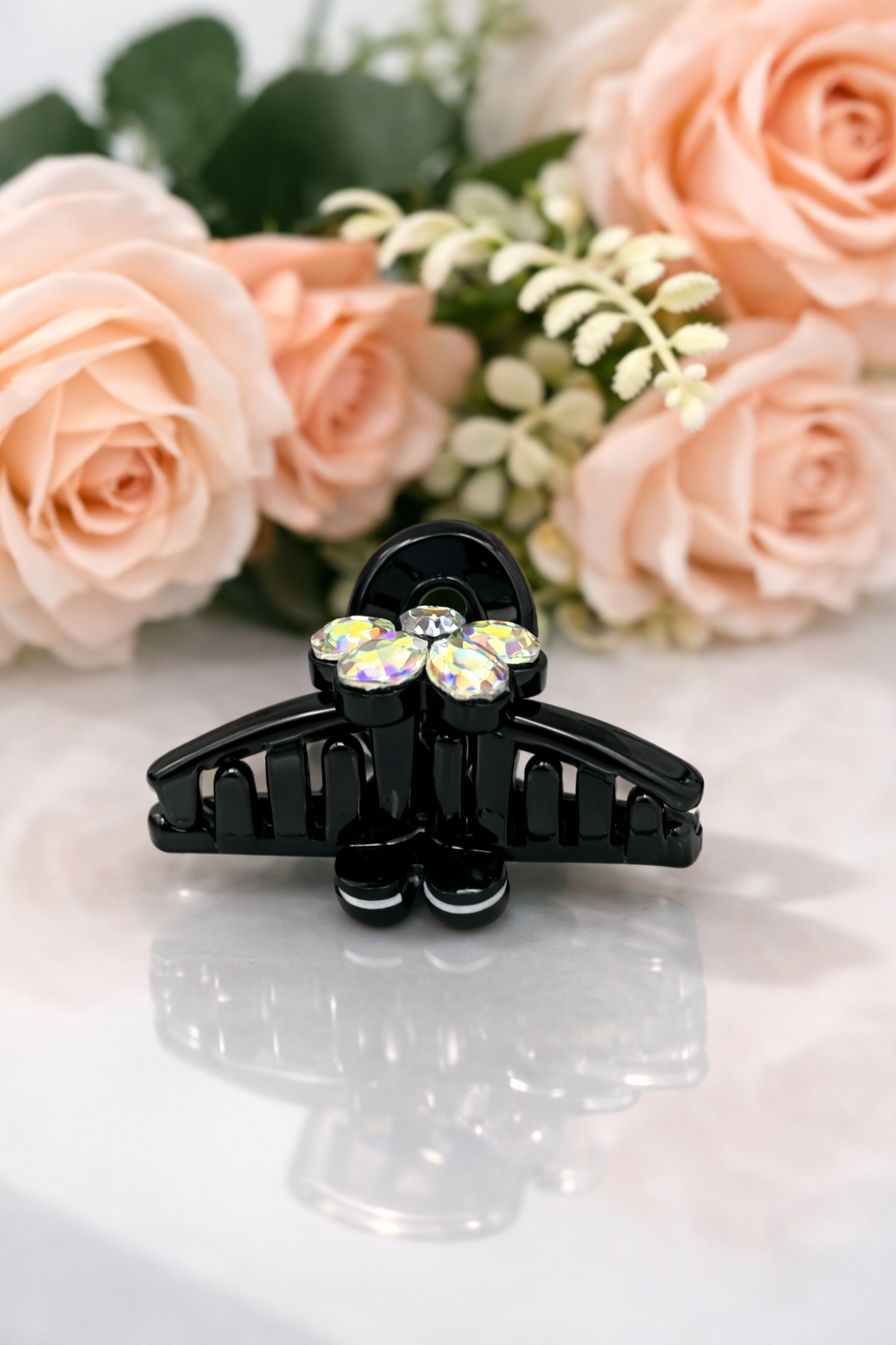 Cute Mini Hair Claw Clips with Rhinestones – Acrylic Hair Accessories
