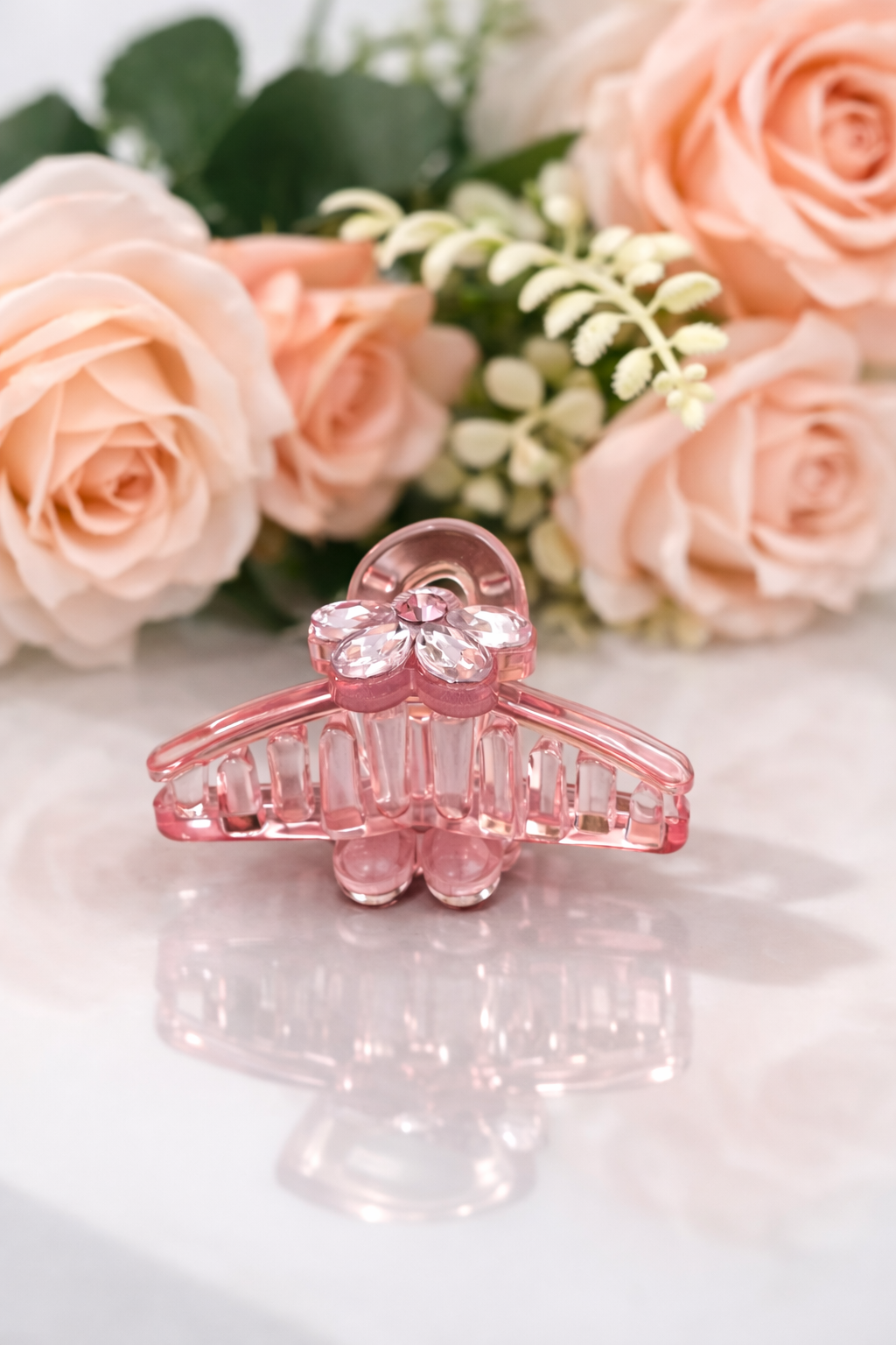 Cute Mini Hair Claw Clips with Rhinestones – Acrylic Hair Accessories