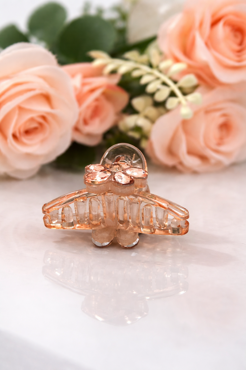 Cute Mini Hair Claw Clips with Rhinestones – Acrylic Hair Accessories