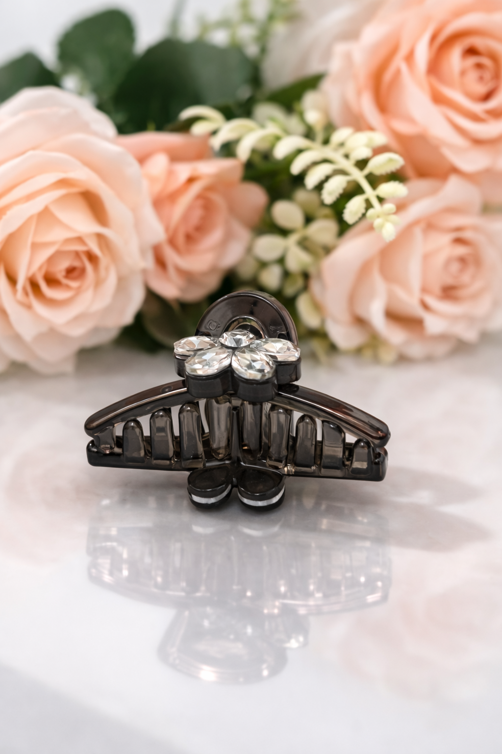 Cute Mini Hair Claw Clips with Rhinestones – Acrylic Hair Accessories