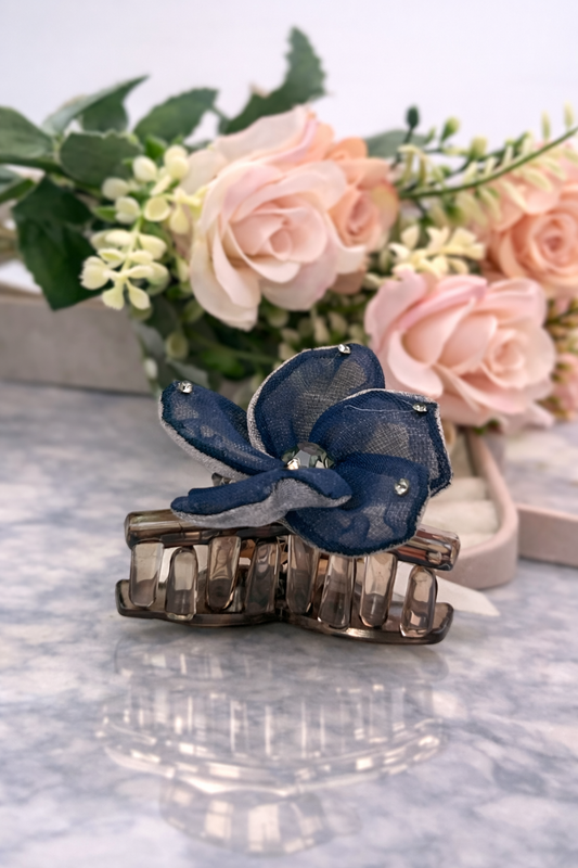 Fabric Flower Hair Claw Clips – Cute Hair Accessories for Girls