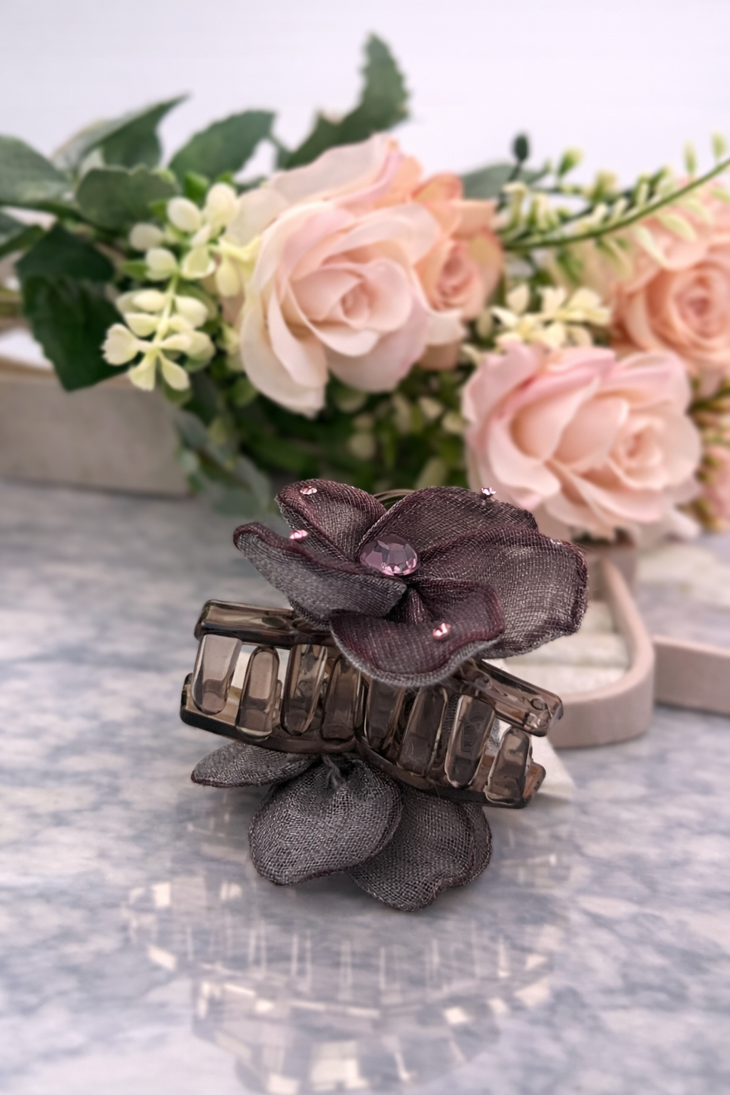 Fabric Flower Hair Claw Clips – Cute Hair Accessories for Girls
