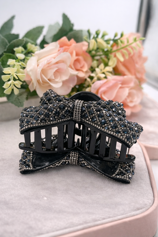Glitter Bow Hair Claw Clips – Elegant Hair Accessories for Women