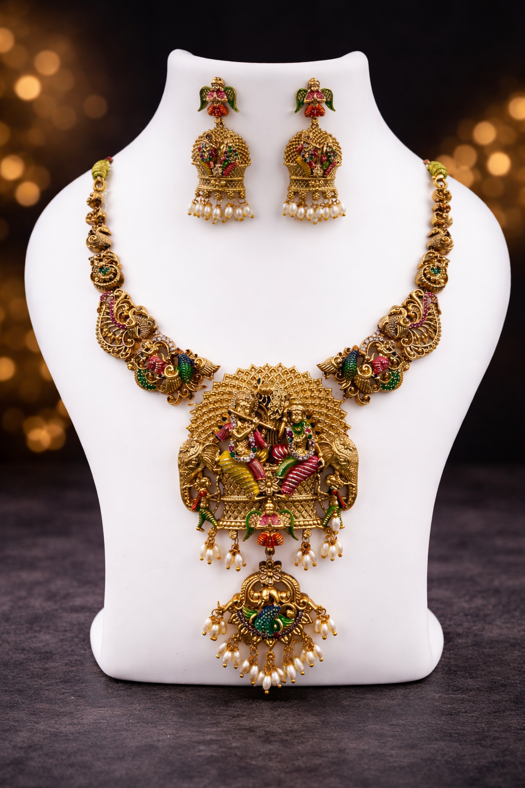 Krishna Meenakari Neckset