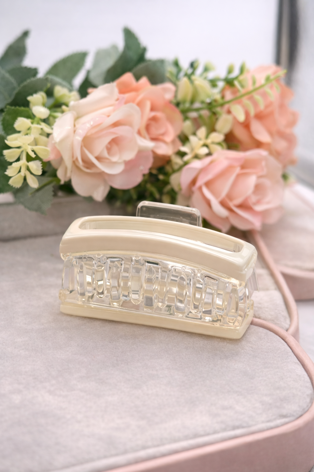 Rectangular Acrylic Hair Claw Clips – Minimalist Pastel Hair Accessories