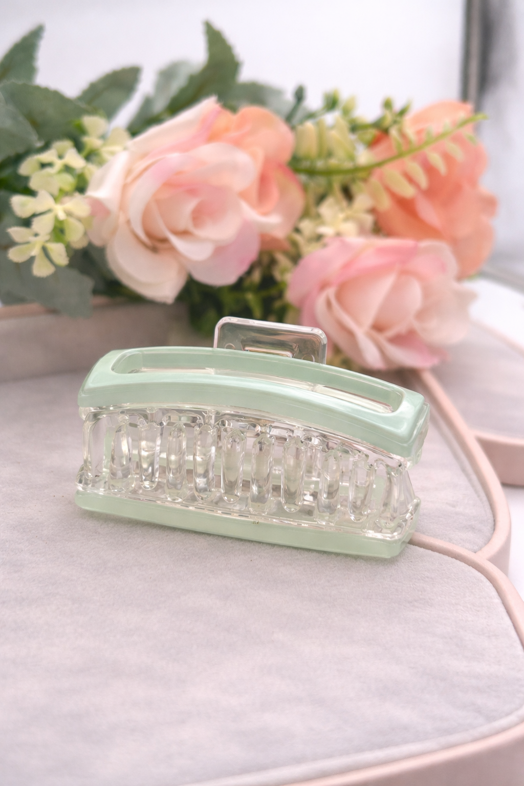 Rectangular Acrylic Hair Claw Clips – Minimalist Pastel Hair Accessories