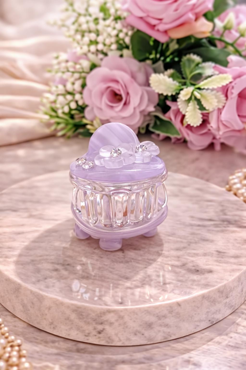 Flower Design Mini Hair Claw Clips with Crystals – Stylish Hair Accessories -1