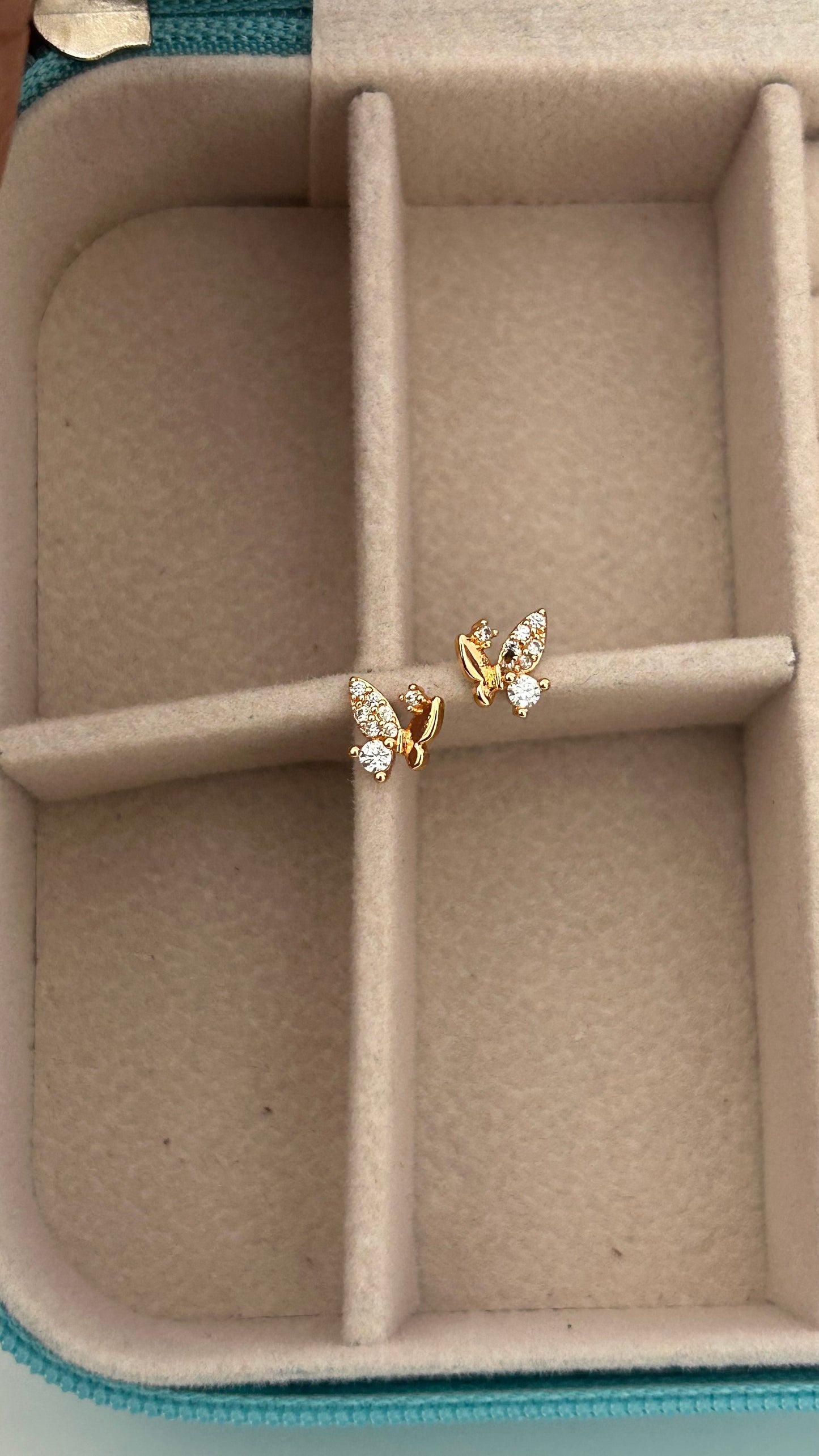 CZ small butterfly stud