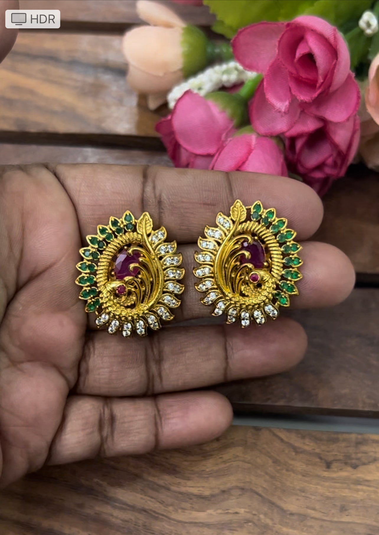 Peacock studs