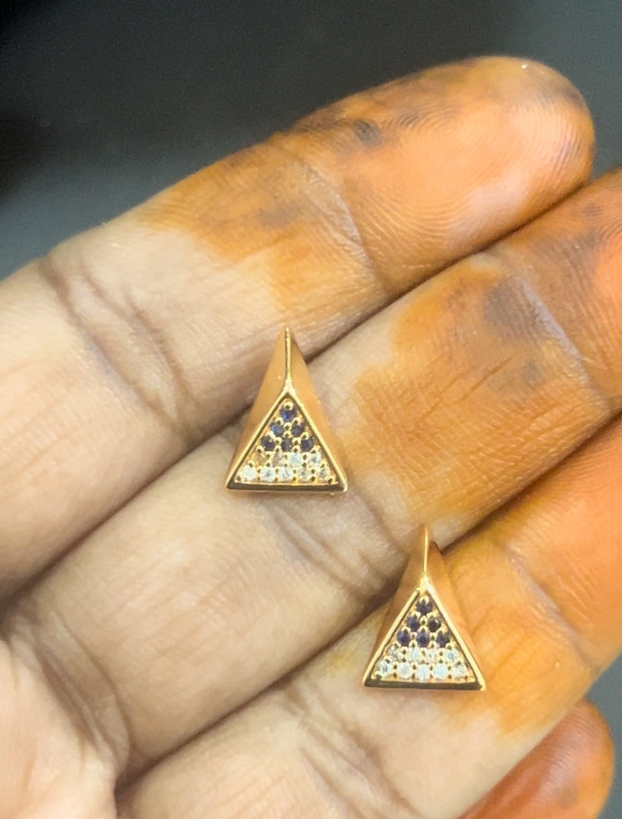 CZ small triangle studs