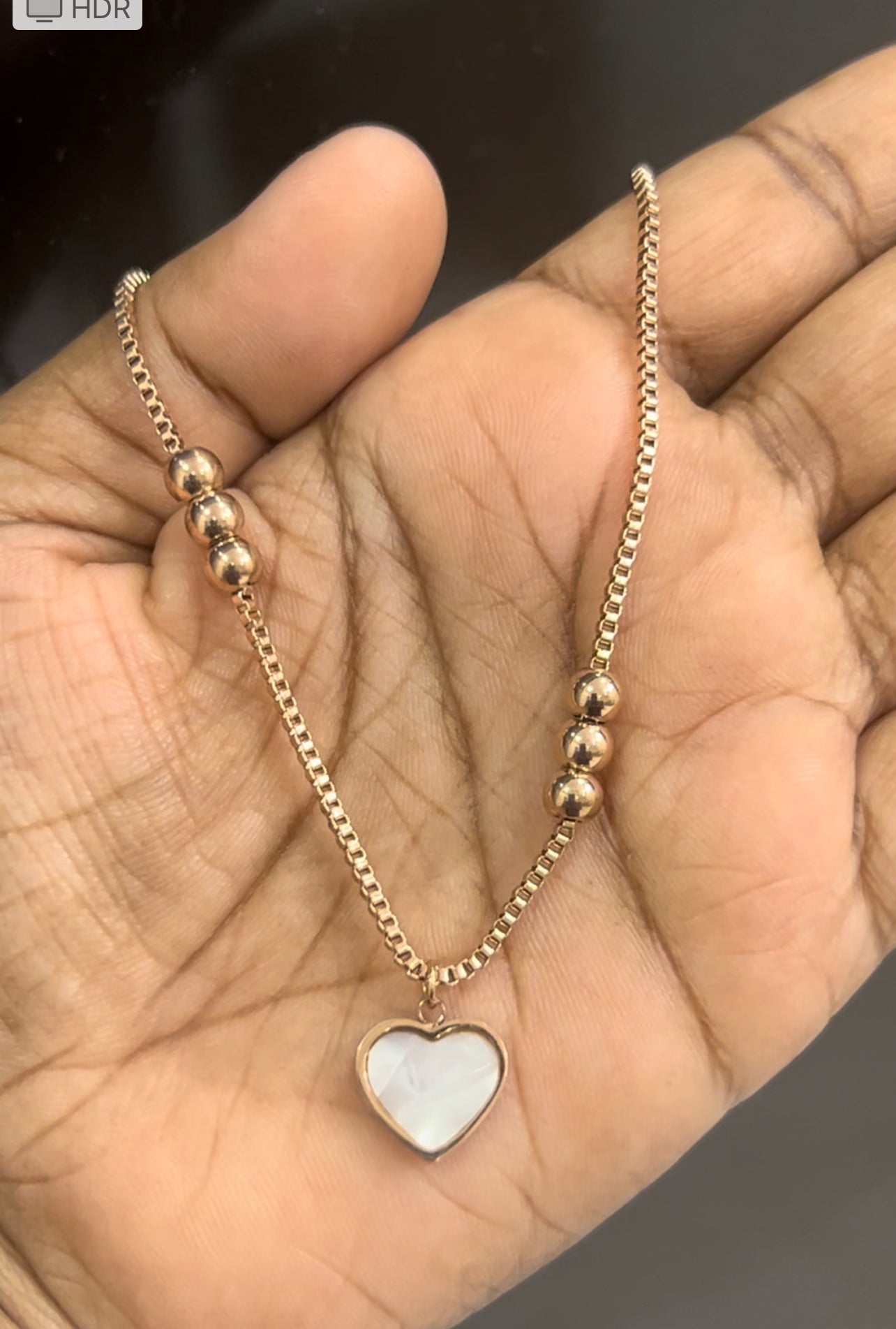 CZ chain with heart shape locket