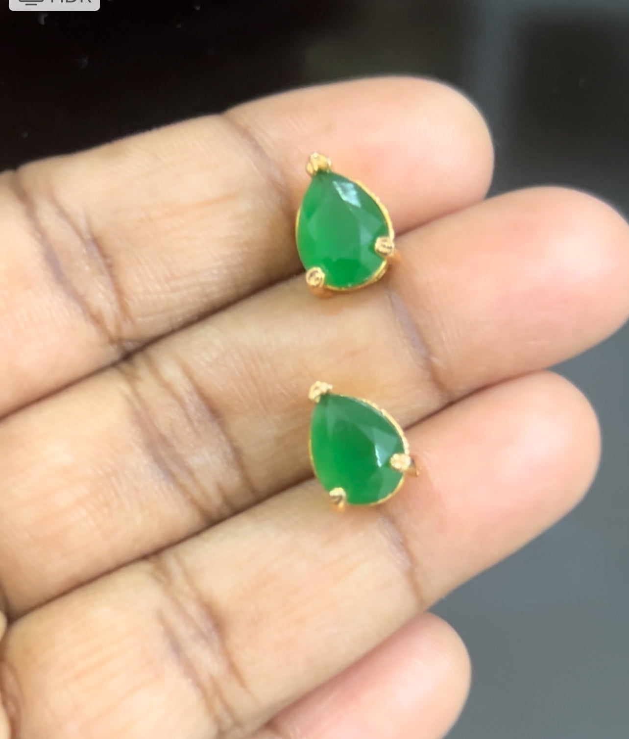 CZ oval shaped stud in colour