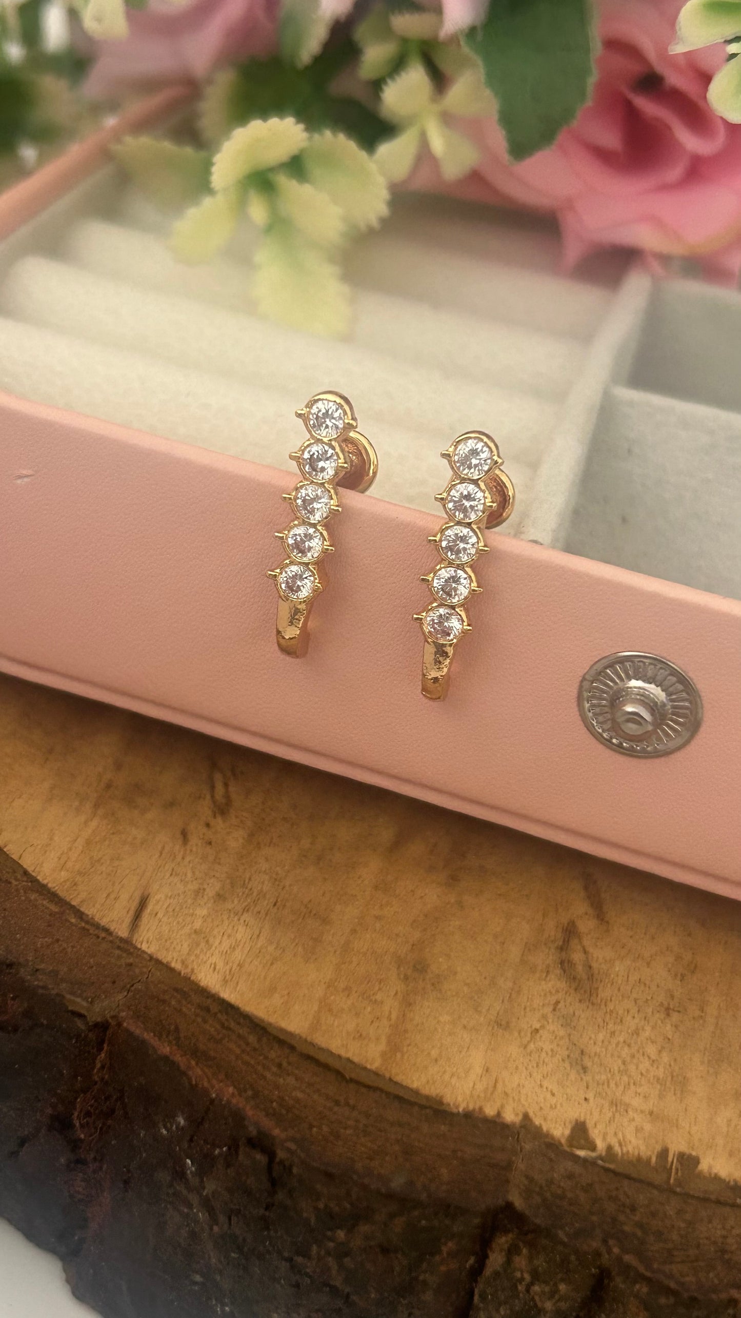 Traditional Panchaloham Hanging Earrings with Floral Design