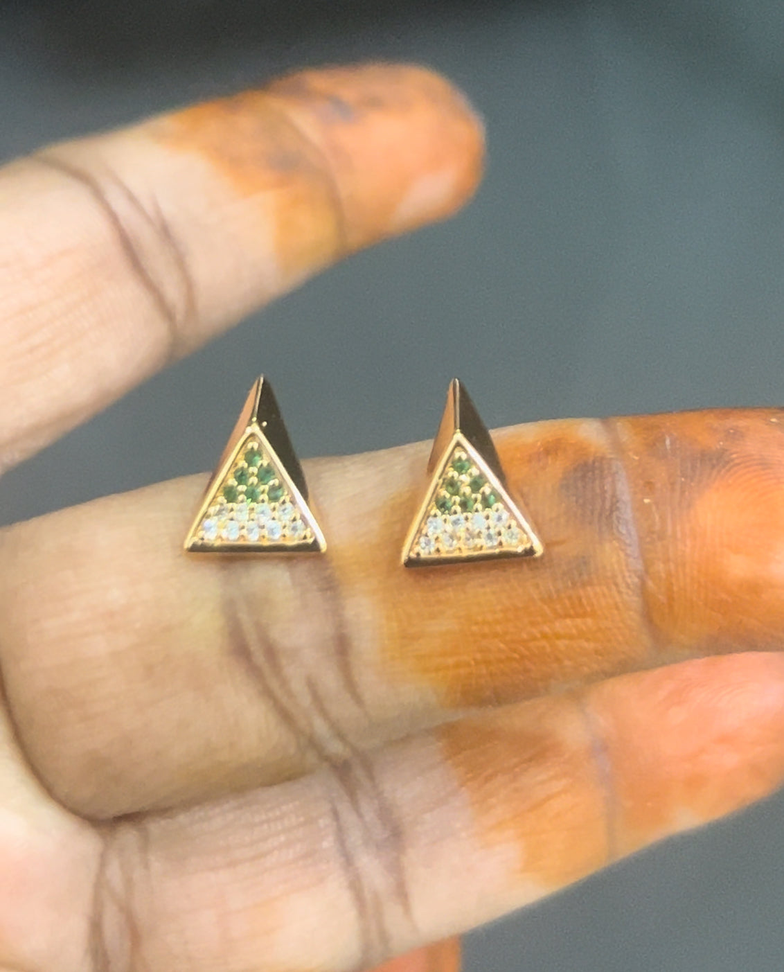 CZ small triangle studs