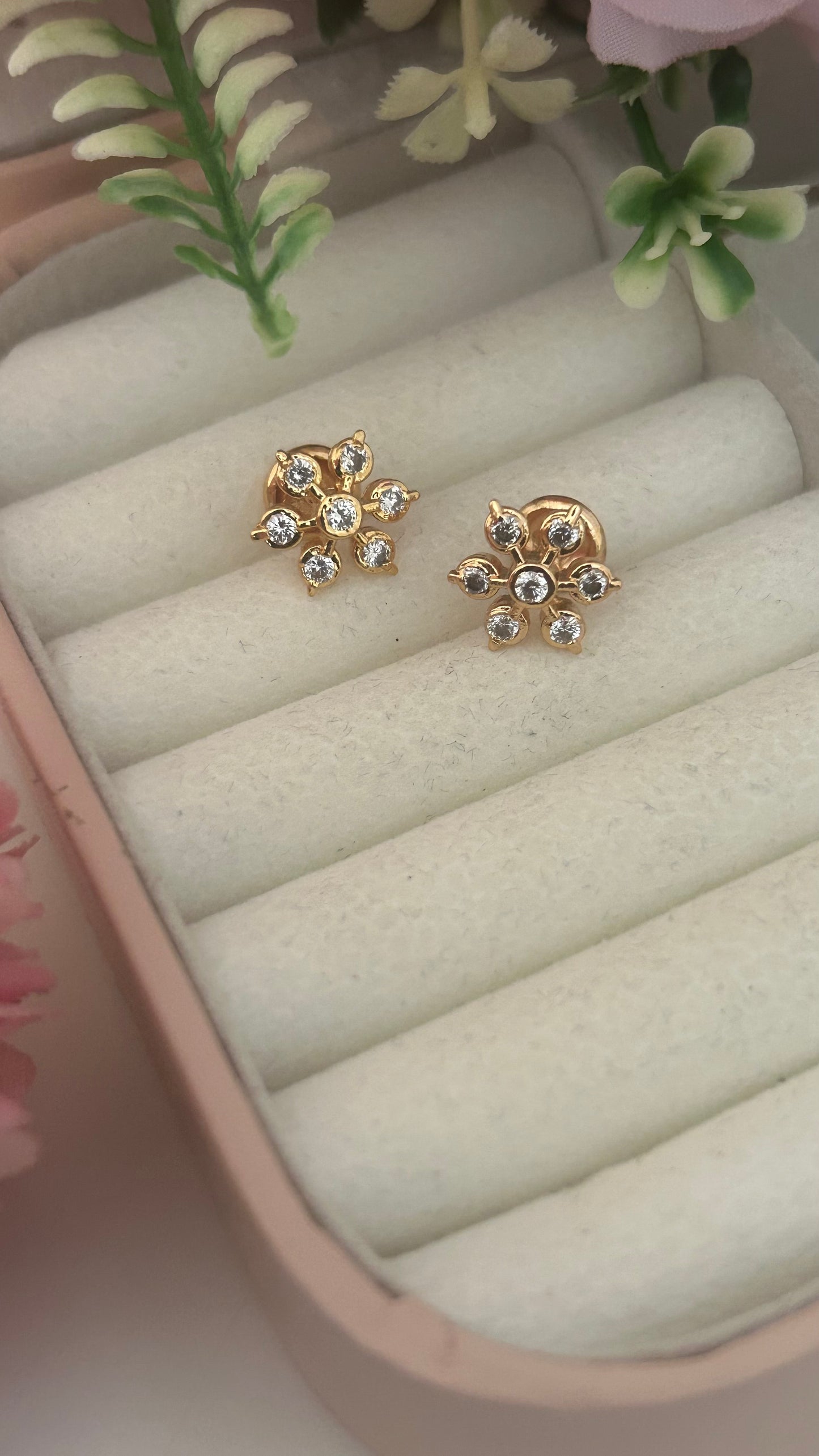 Panchaloham flower earrings