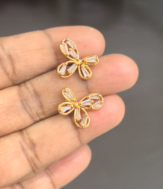 CZ Butterfly shape studs