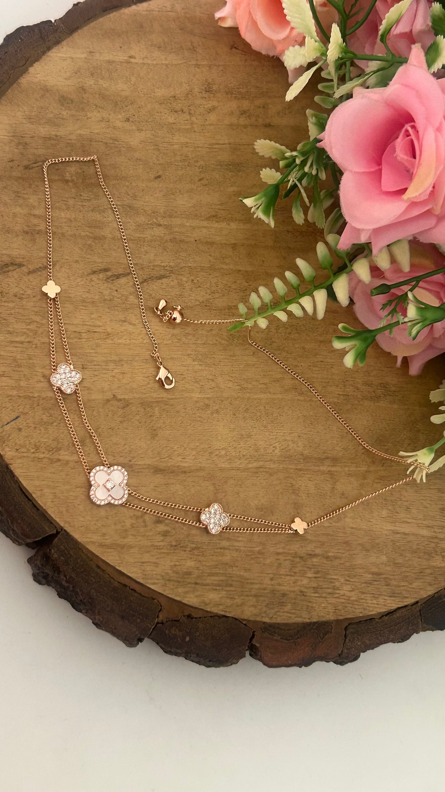 Stylish Rose Gold Finish Adjustable Choker Chain