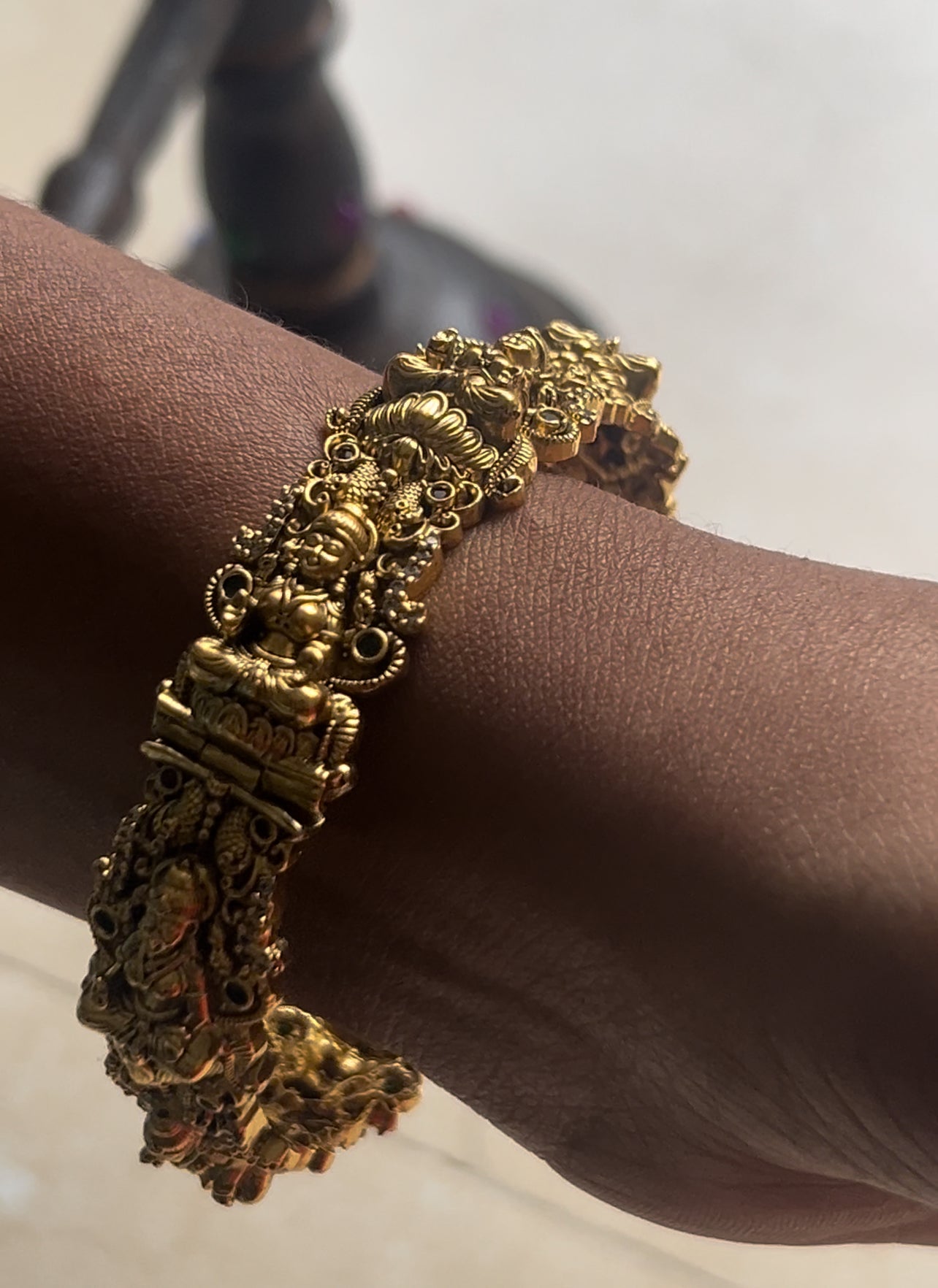 Lakshmi devi bangles in antique finish