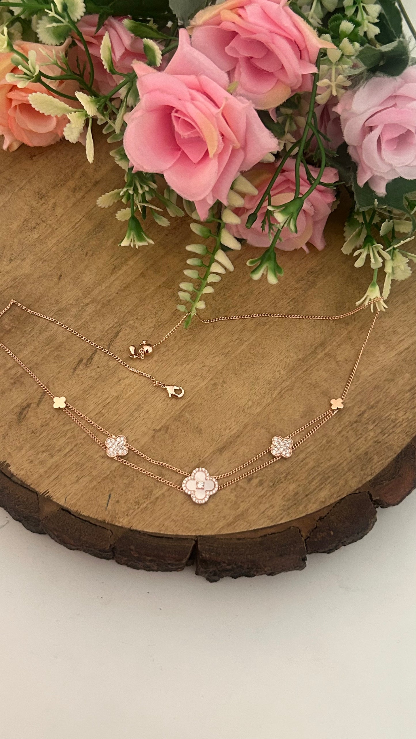 Stylish Rose Gold Finish Adjustable Choker Chain