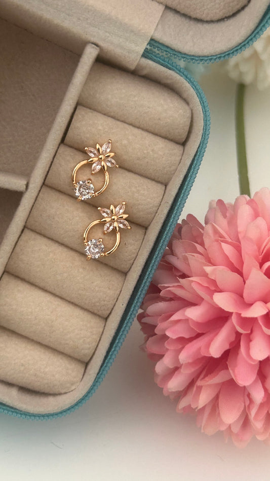 CZ flower stud