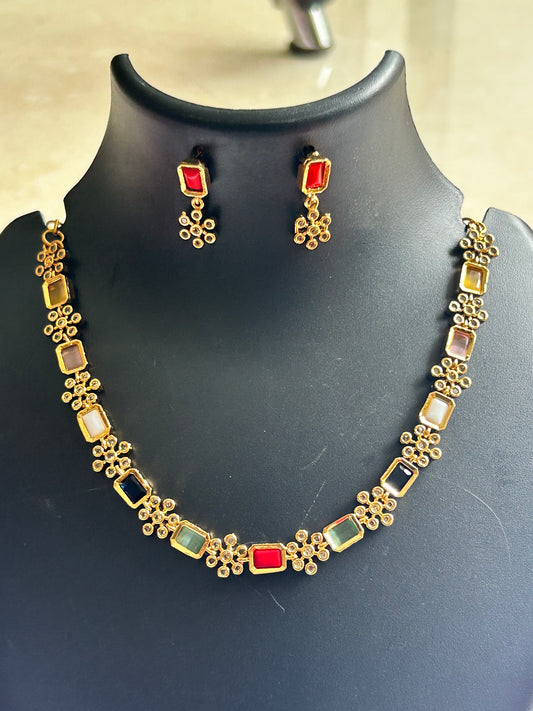 Navarathna neck set