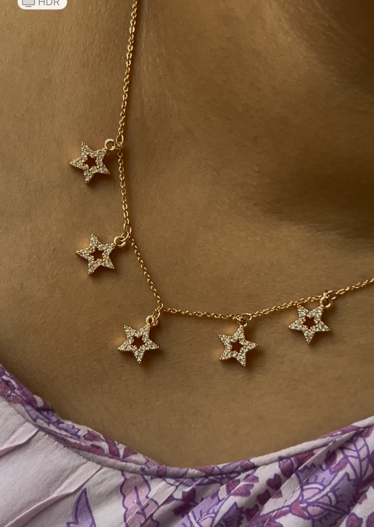 "Sparkling Star CZ Charm Chain – Trendy Necklace for Girls & Women"