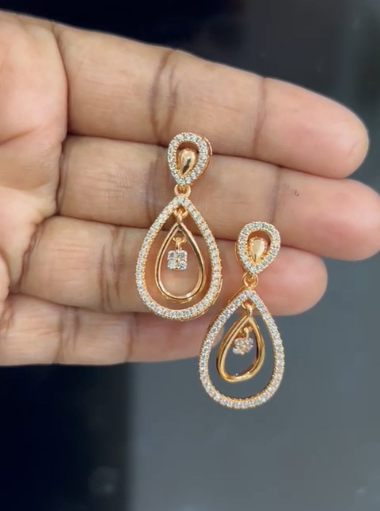 CZ beautiful hanging earrings