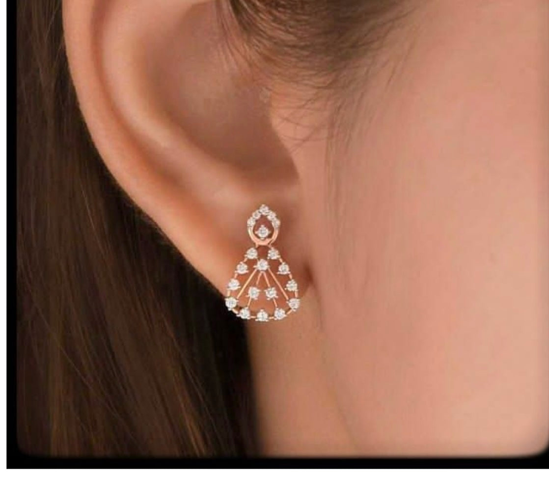 CZ white stones stud