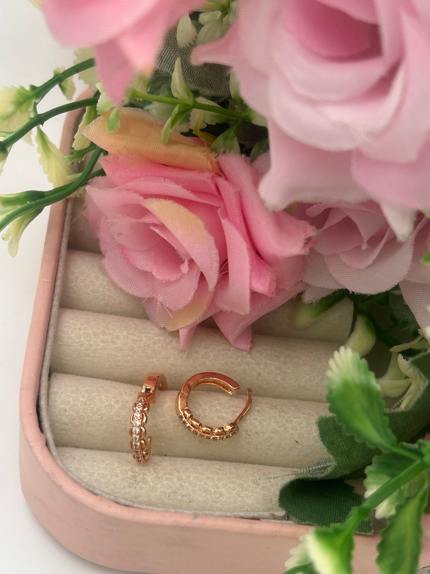 Elegant Small CZ Hoop Earrings – Gold Plated Minimal Jewellery
