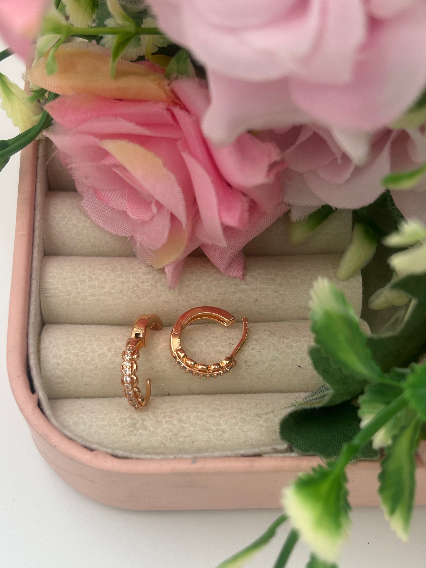 Elegant Small CZ Hoop Earrings – Gold Plated Minimal Jewellery