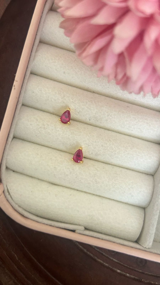 Gold Plated Teardrop Stud Earrings for Women