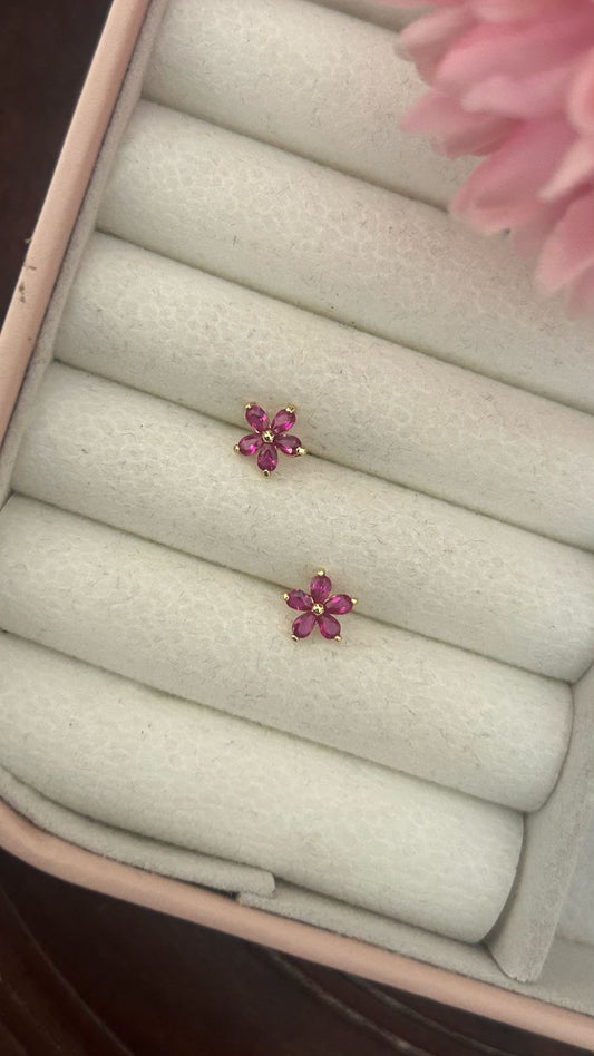 Petal Flower Stud Earrings for Women – Gold Plated Minimalist Floral Jewelry