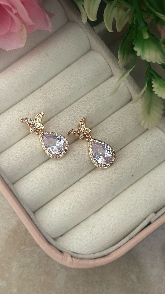 Butterfly Teardrop Dangle Earrings