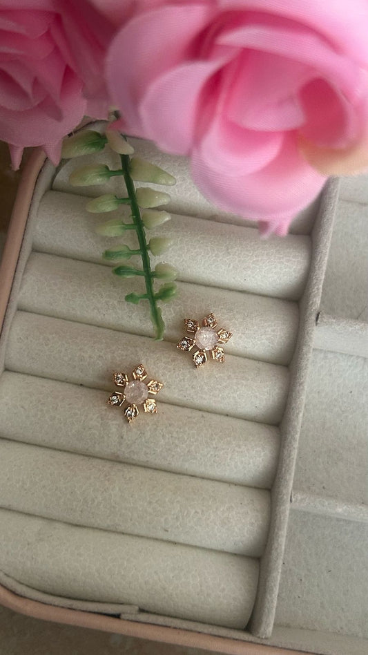 Celeste Bloom Studs – Sparkling Floral Design Earrings