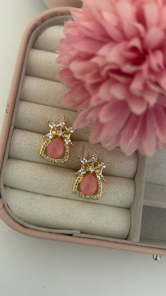 Crown Drop Elegance – Royal Teardrop Earrings with Crystal Halo