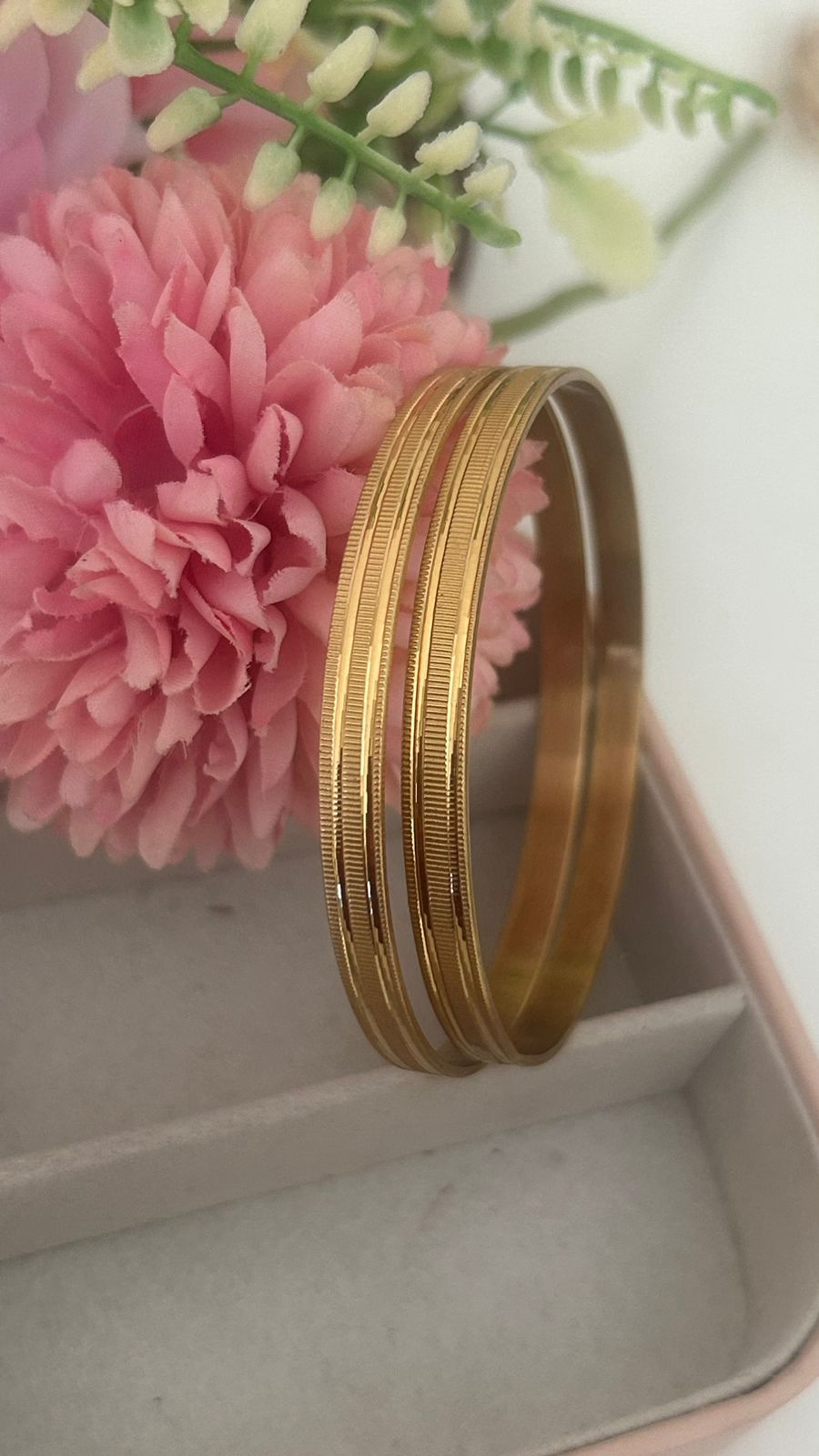 Handcrafted Panchaloham Bangles – Rustic Finish with Fine Lined Detailing