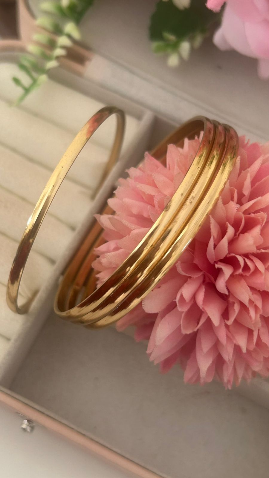 Classic Plain Panchaloham Bangles – Unpolished Traditional Finish