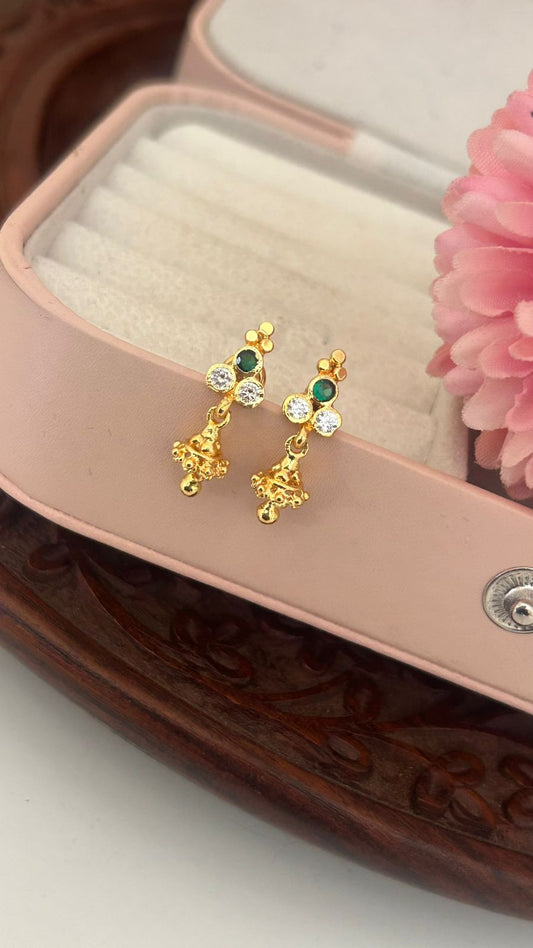 Tiny Traditional Panchaloham Jhumkis – South Style Elegance